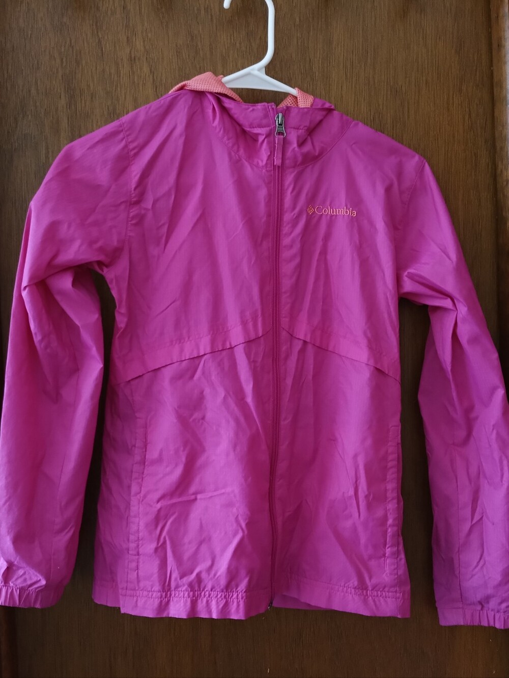 Columbia Girls Rain Coat Windbreaker Jacket Pink M Medium